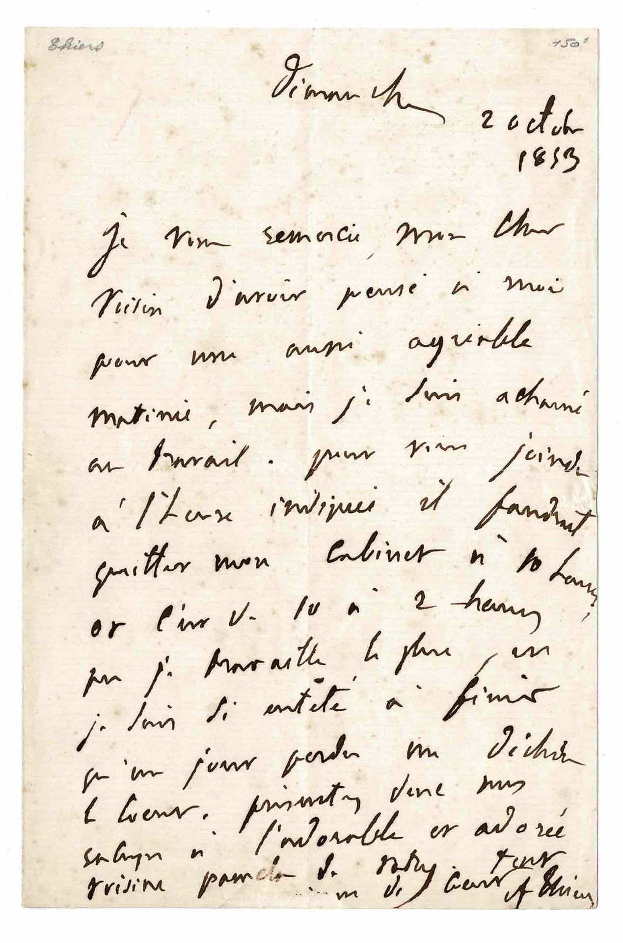 HISTORY - THIERS Louis Adolphe (1797 - 1877) - Autograph letter signed Avocat à &hellip;