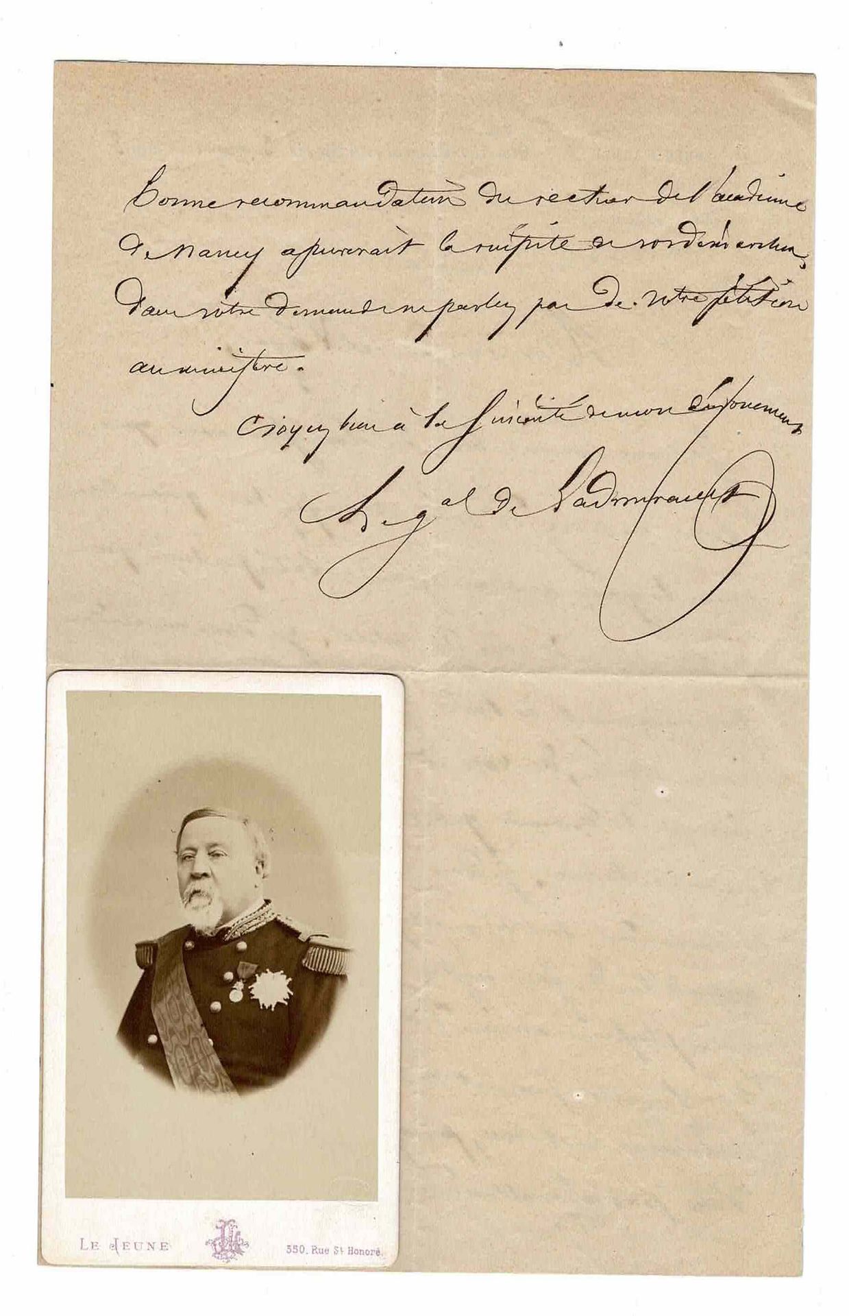 HISTORY - LADMIRAULT Louis René Paul (1808 - 1898) - Autograph letter signed En &hellip;
