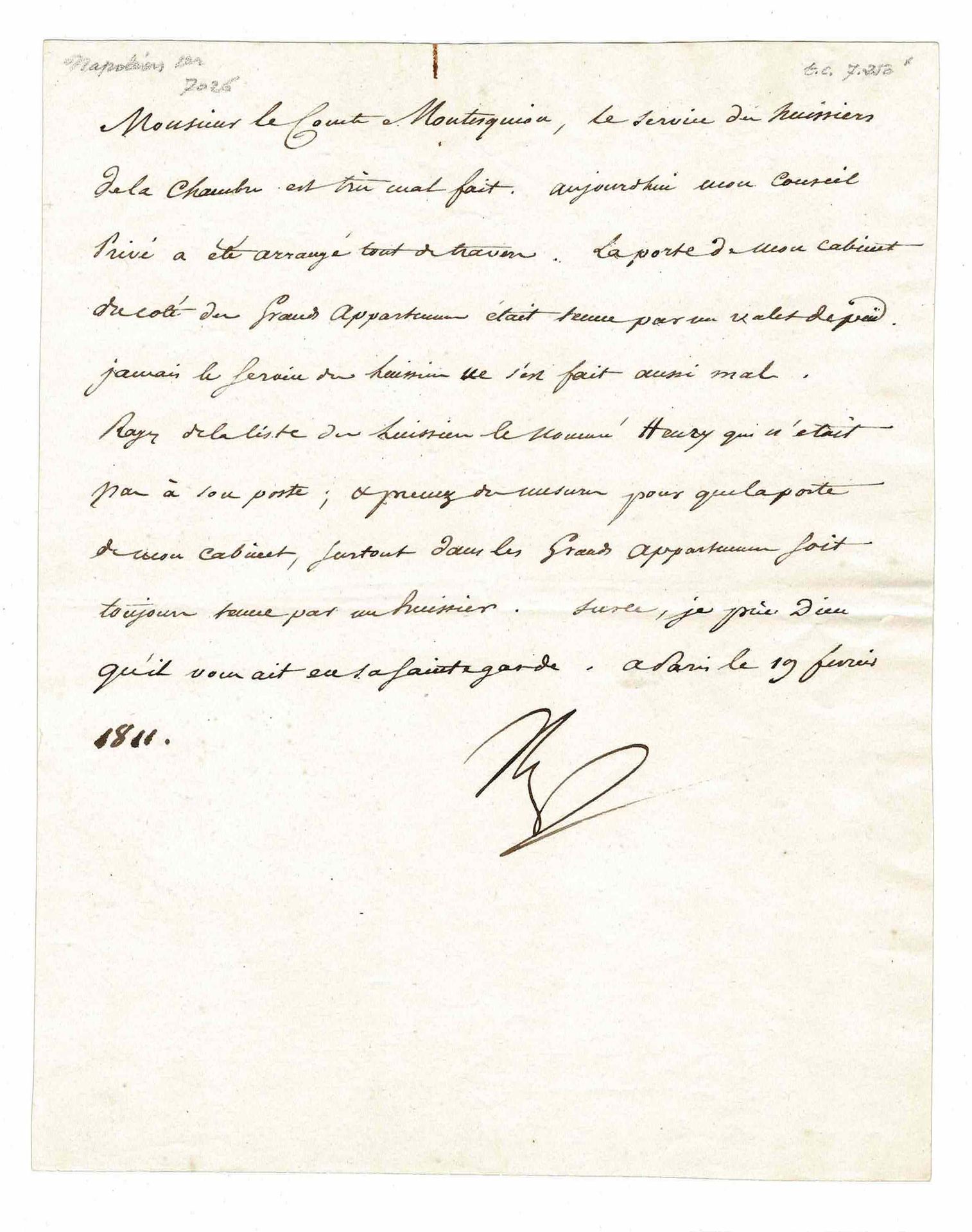 HISTORY - BONAPARTE Napoleon I (1769 - 1821) - Letter signed Letter signed "Np" &hellip;