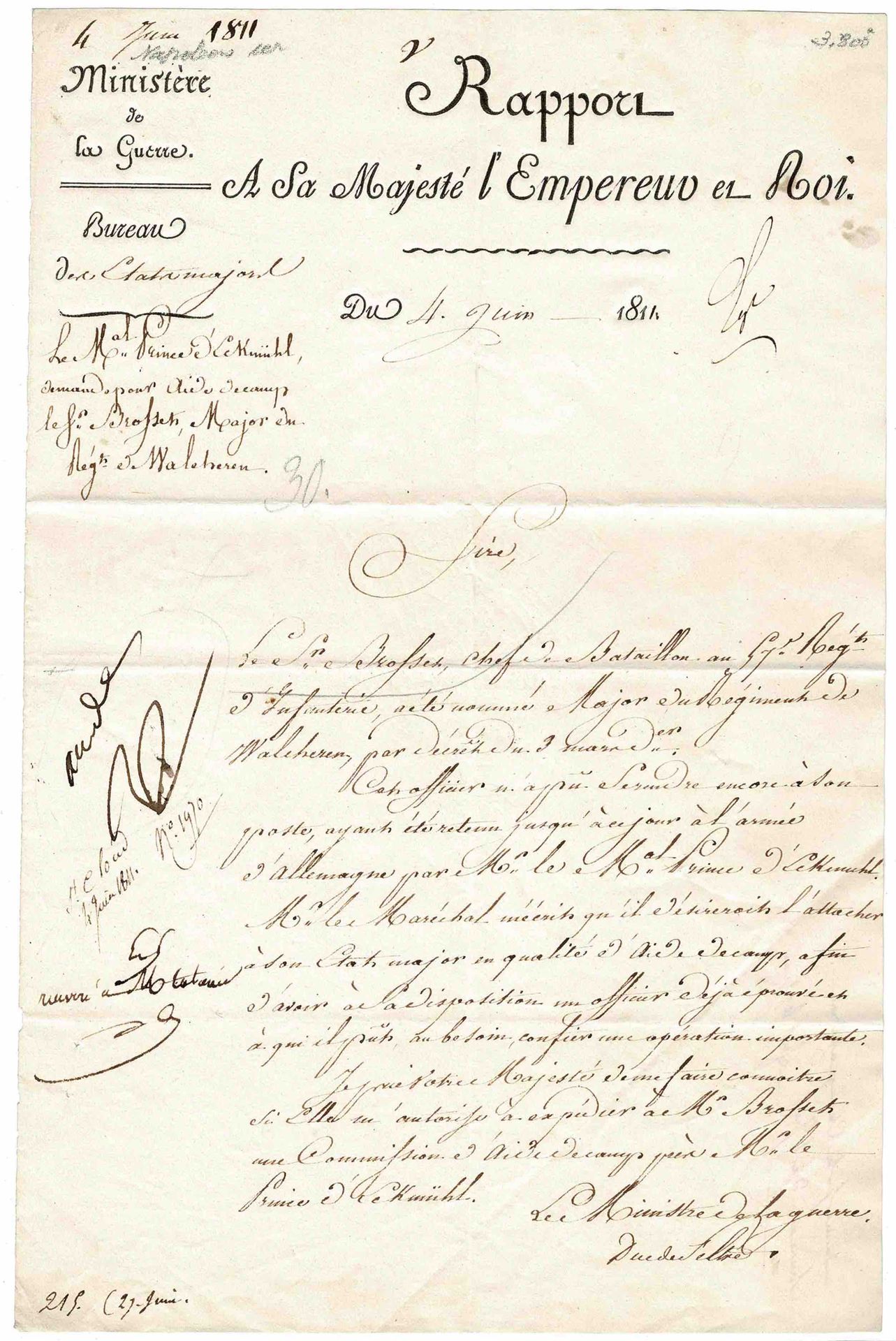 HISTORY - BONAPARTE Napoleon I (1769 - 1821) - Letter signed "Rapport A Sa Majes&hellip;
