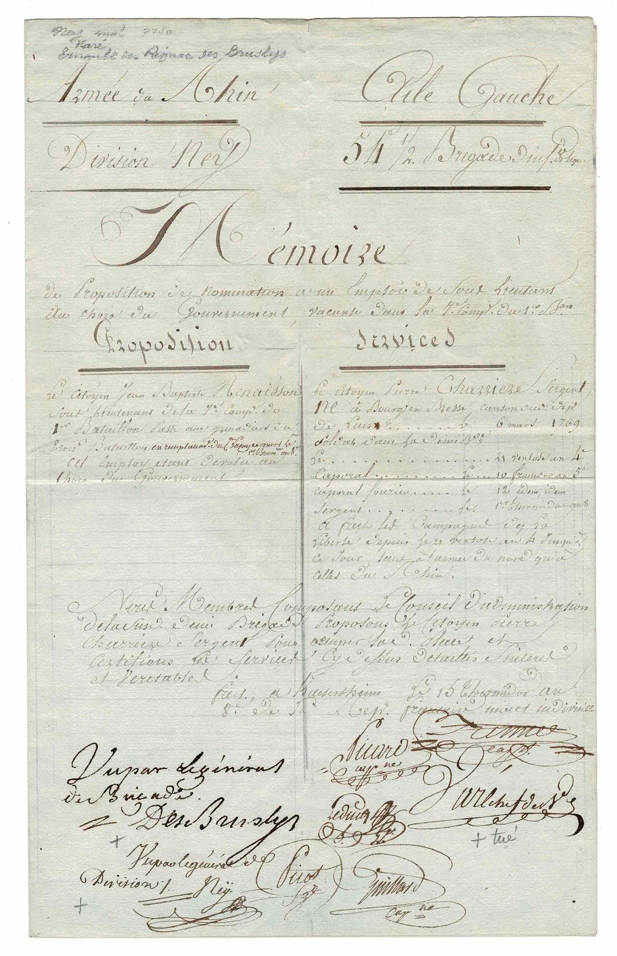 HISTORY - NEY Michel (1769 - 1815) - Document signed 拿破仑称他为 "勇敢者的勇敢者"（Le Brave d&hellip;