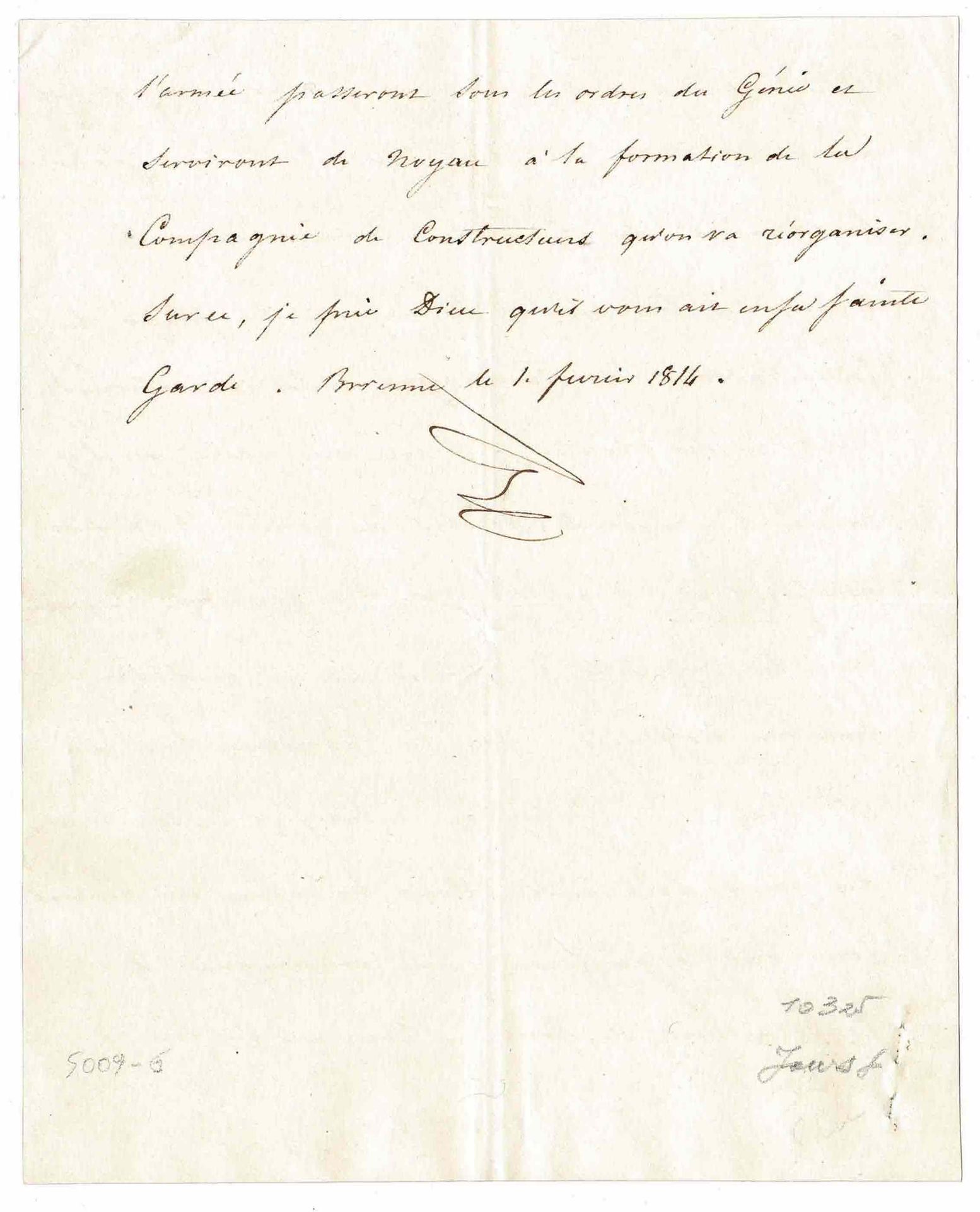 HISTORY - BONAPARTE Napoleon I (1769 - 1821) - Letter signed Lettre signée "N" a&hellip;