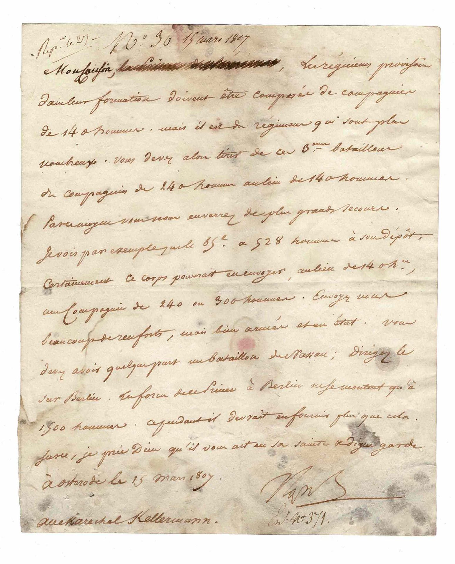 HISTORY - BONAPARTE Napoleon I (1769 - 1821) - Letter signed Lettre signée "Napo&hellip;