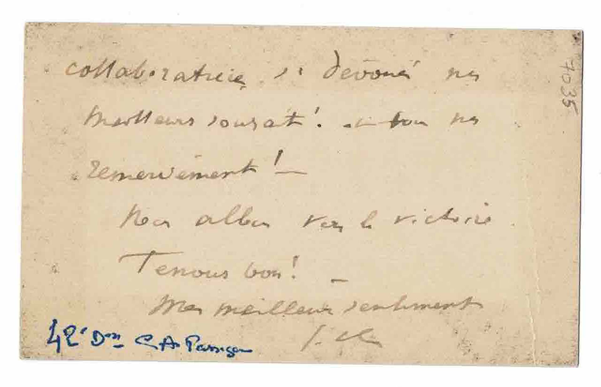 HISTORY - DEVILLE Edouard Gaston (1849 - 1924) - Visiting card signed Géomètre f&hellip;