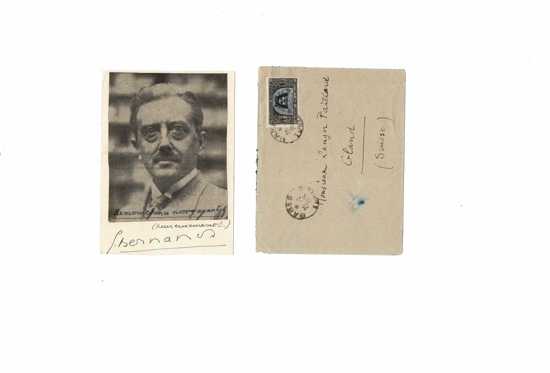 LITERATURE - BERNANOS Georges (1888 - 1948) - Signed printed photograph Issu d'u&hellip;
