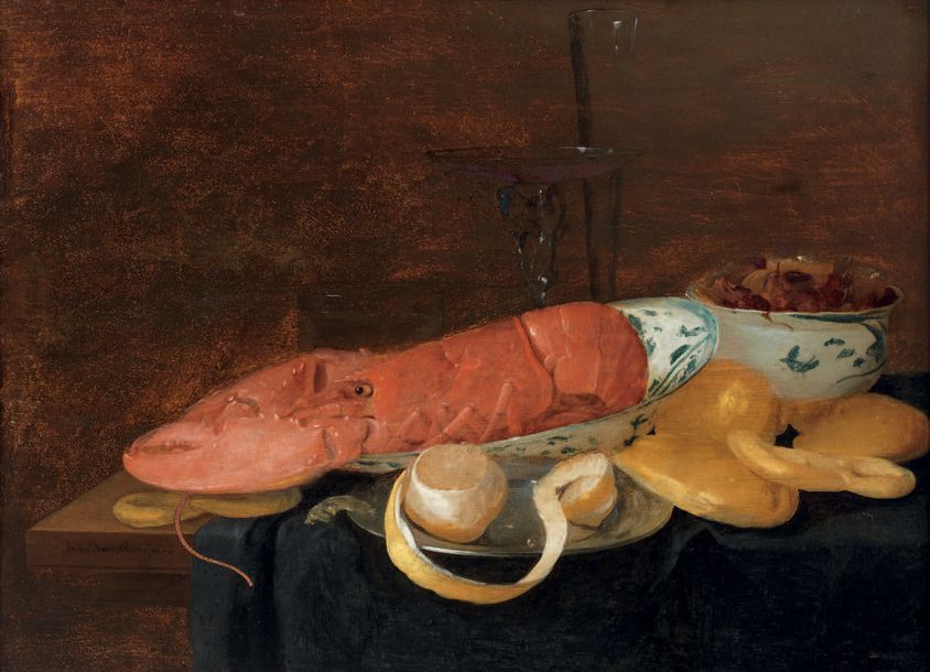 PIETER VAN OVERSCHIE (Mort en 1672) NATURE MORTE AU HOMARD
Peinture sur panneau
&hellip;