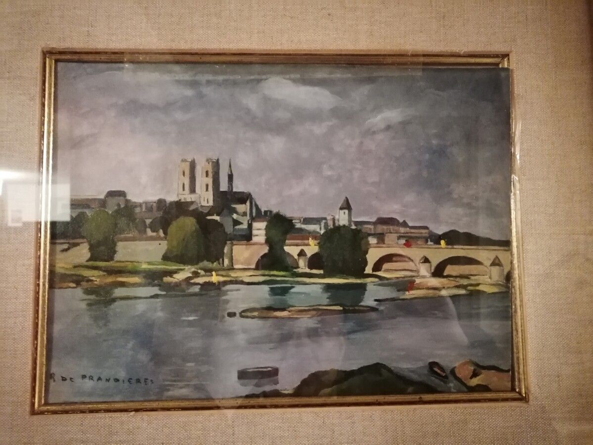 Null R. De PRANDIERES "Notre Dame" et "le pont" 2 huiles sur papier. 25x30 cm