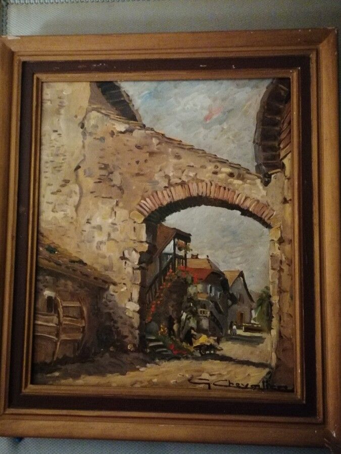 Null (蓝色房间）G. CHEVALIER "le chemin du hameau "布面油画，右下角有签名，53x43厘米；Marthe ORANT "&hellip;