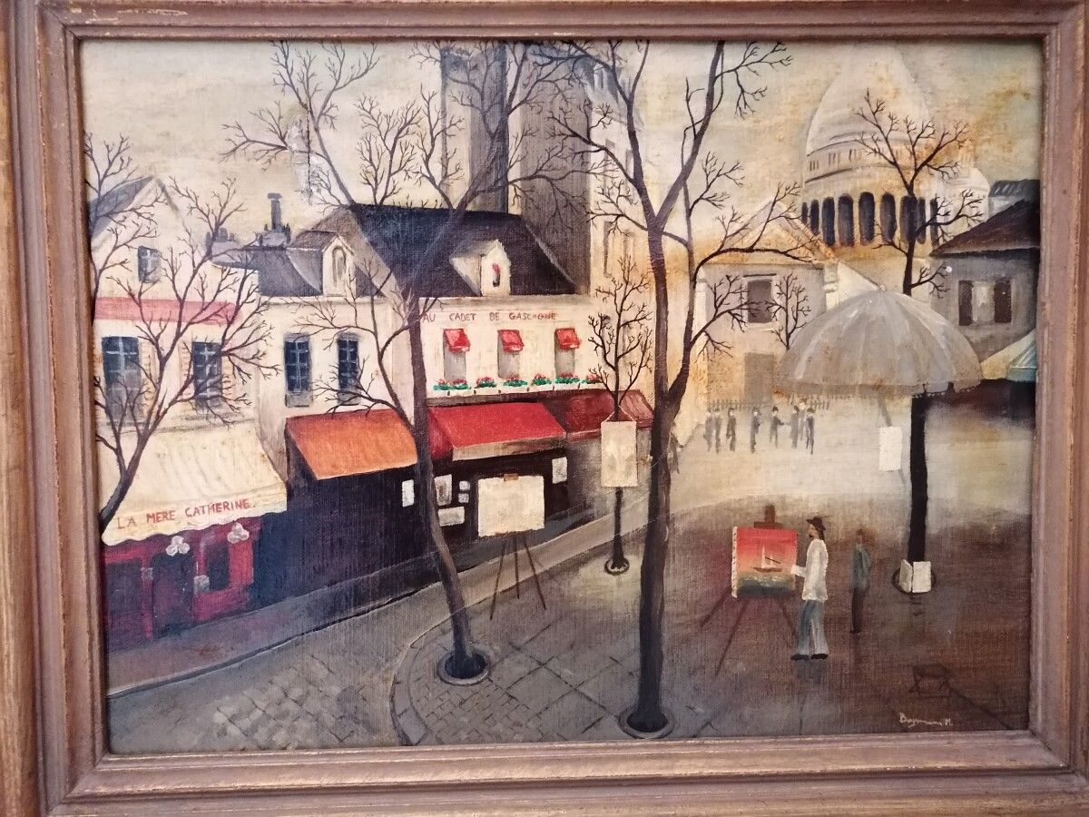 Null M. BRYSMANN "le Sacré Coeur à Montmartre", huile sur toile. 30x40 cm (accid&hellip;