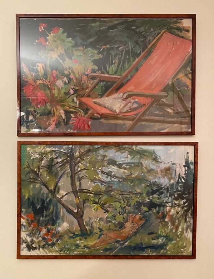 Null DELPLANQUE Georges (1903-1999), "chaise longue" and "jeune femme à la chais&hellip;