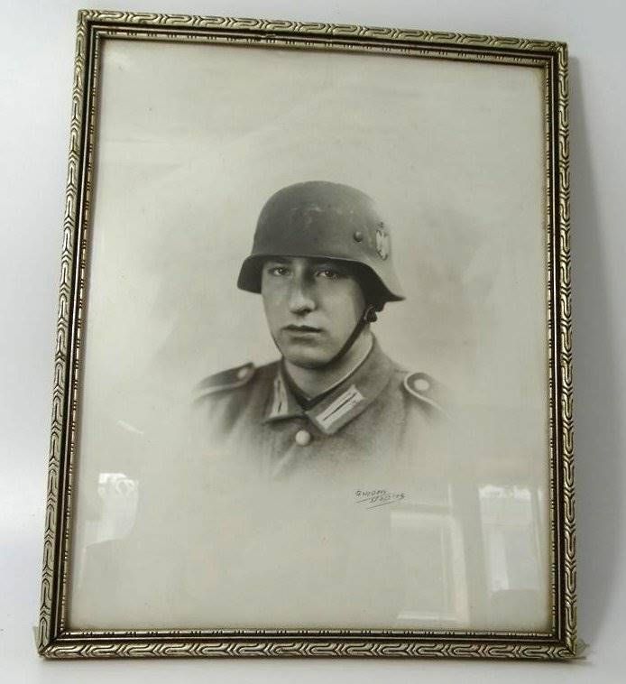 Null Portrait photo d'un jeune soldat de la Wehrmacht, Studios Gordon, ger/verre&hellip;