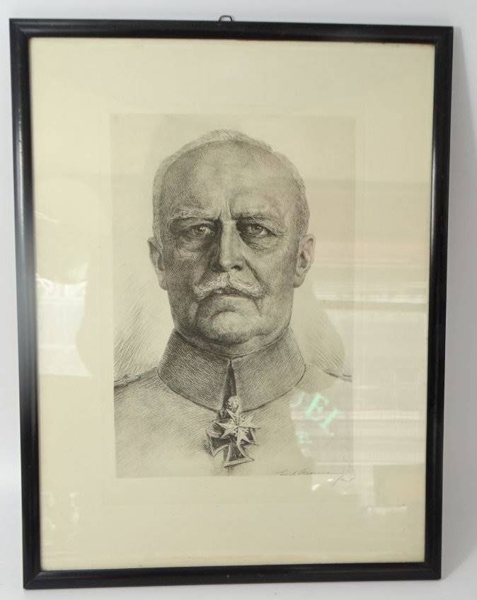 Null Erich HEERMANN (1880-1947), Portrait General Luddendorff, original etching,&hellip;