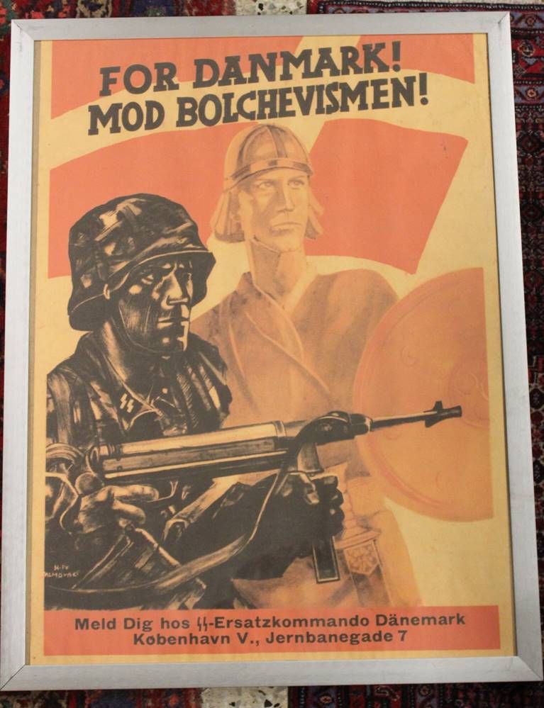 Null Propaganda poster, Denmark, SS, probably original, ger./glass, RG 86.5 x 65&hellip;
