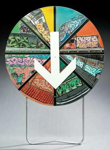IMER (né en 1992) La roue de la peinture 2011 Aérosol, marqueur et acrylique sur&hellip;