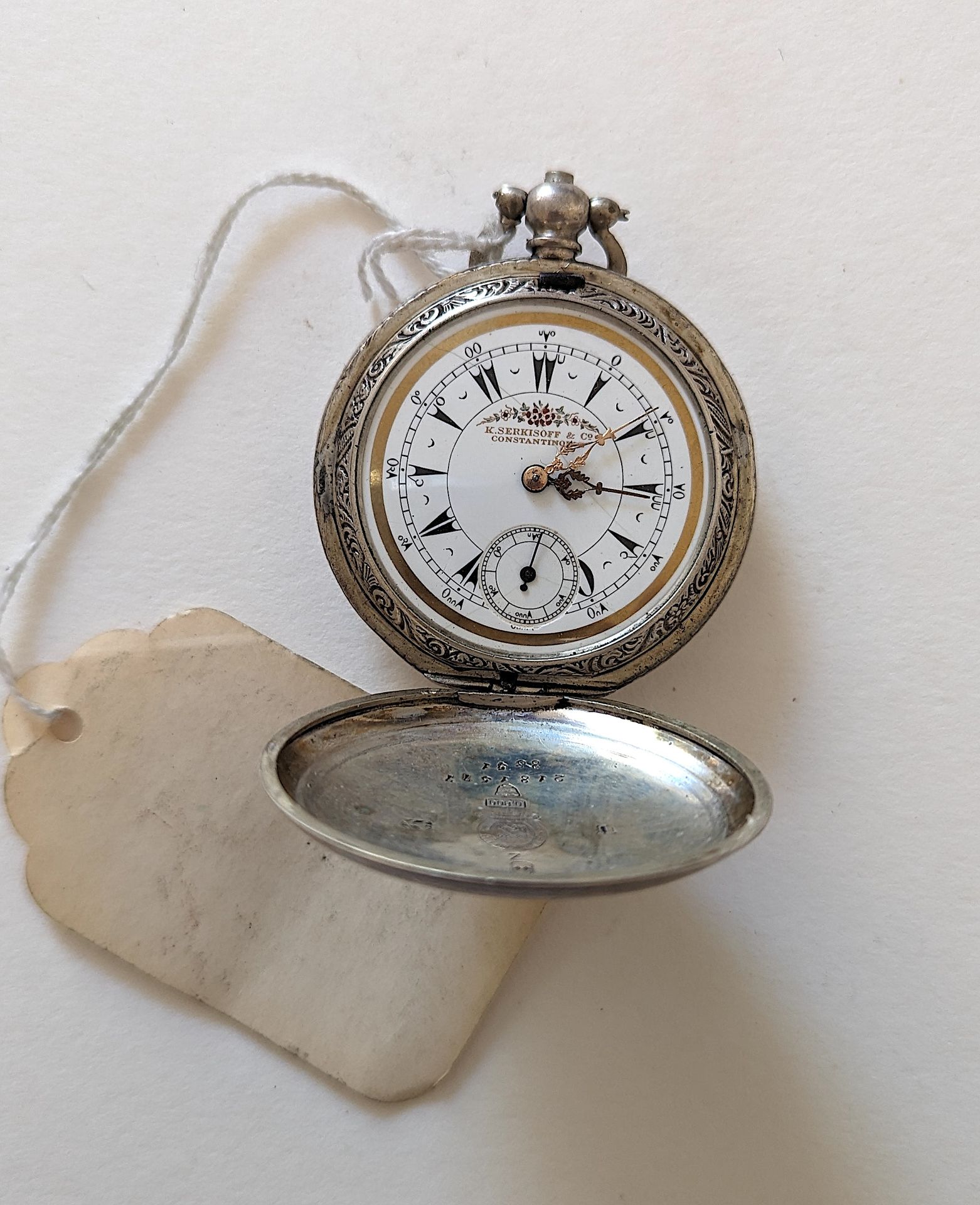Antique Turkey Silver SERKISOFF Constantinople Pocket Watch URALTE SELTENE K SER&hellip;