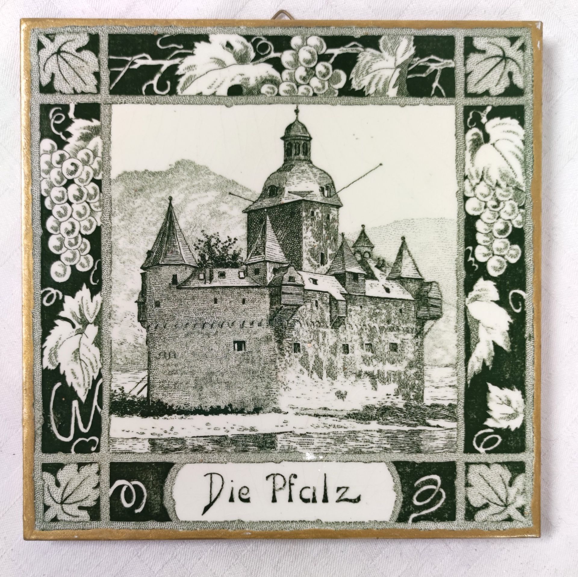 Null Carreau antique motif "Le Palatinat" dimensions env. 15,3 x 15,3cm, pièce d&hellip;