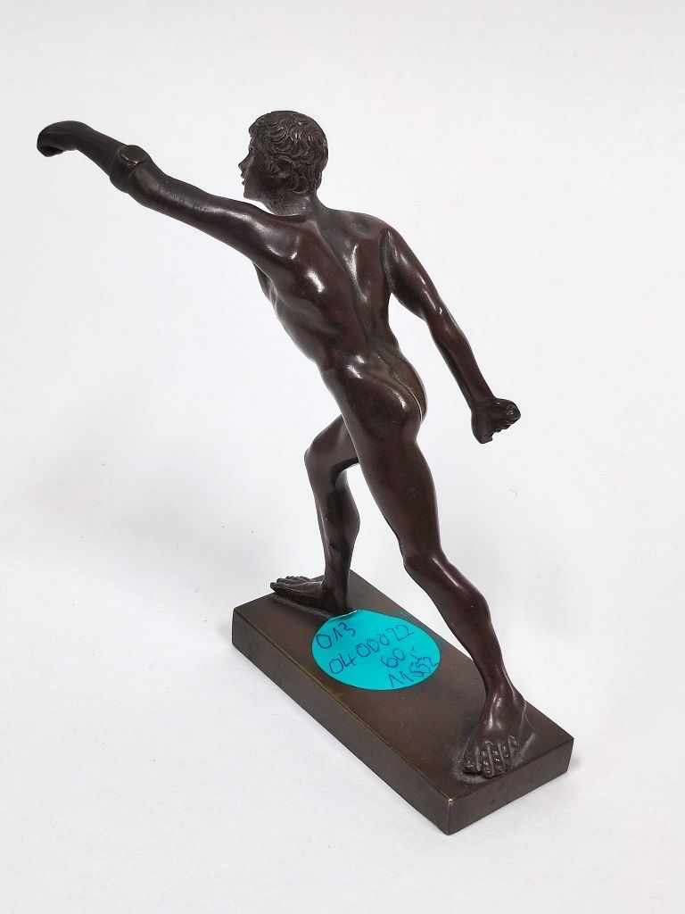 Null Figure de bronze combattant à l'épée de type grec, hauteur env. 13cm, plaqu&hellip;