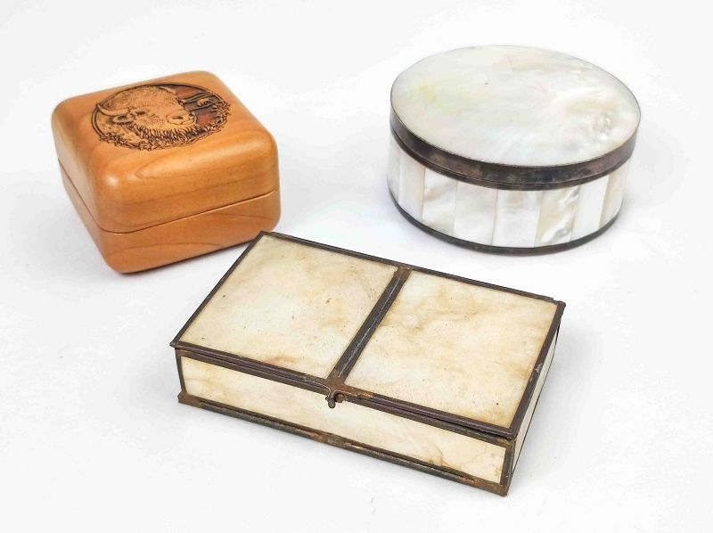Null Coffret de boîtes de collection, 3 pièces 1x bois, fait main Alaska, motif &hellip;