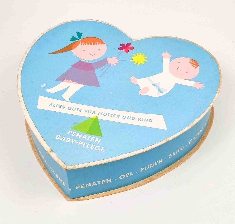 Null Ancienne boîte cœur Penaten, boîte, carton en forme de cœur en carton impri&hellip;