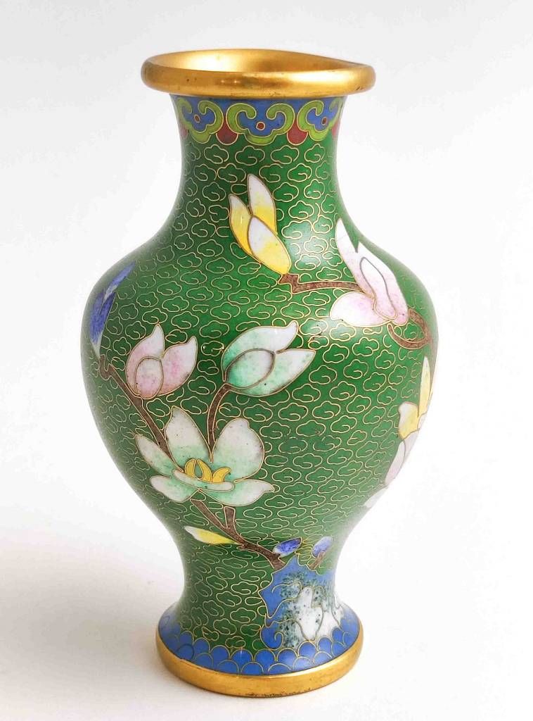 Null Vase cloisonné hauteur env. 13cm, Ø en haut env. 4,5cm, pièce de collection&hellip;