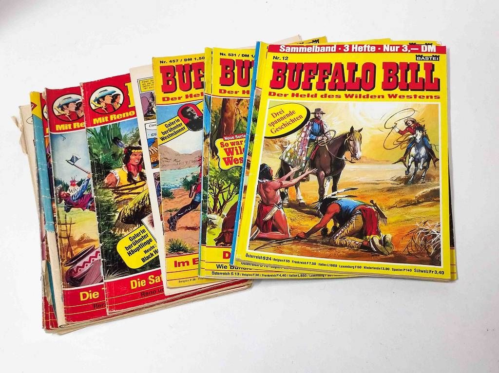 Null Lot coloré de cahiers Lasso & Buffallo Bill, numéros Lasso n° 442, 456, 470&hellip;