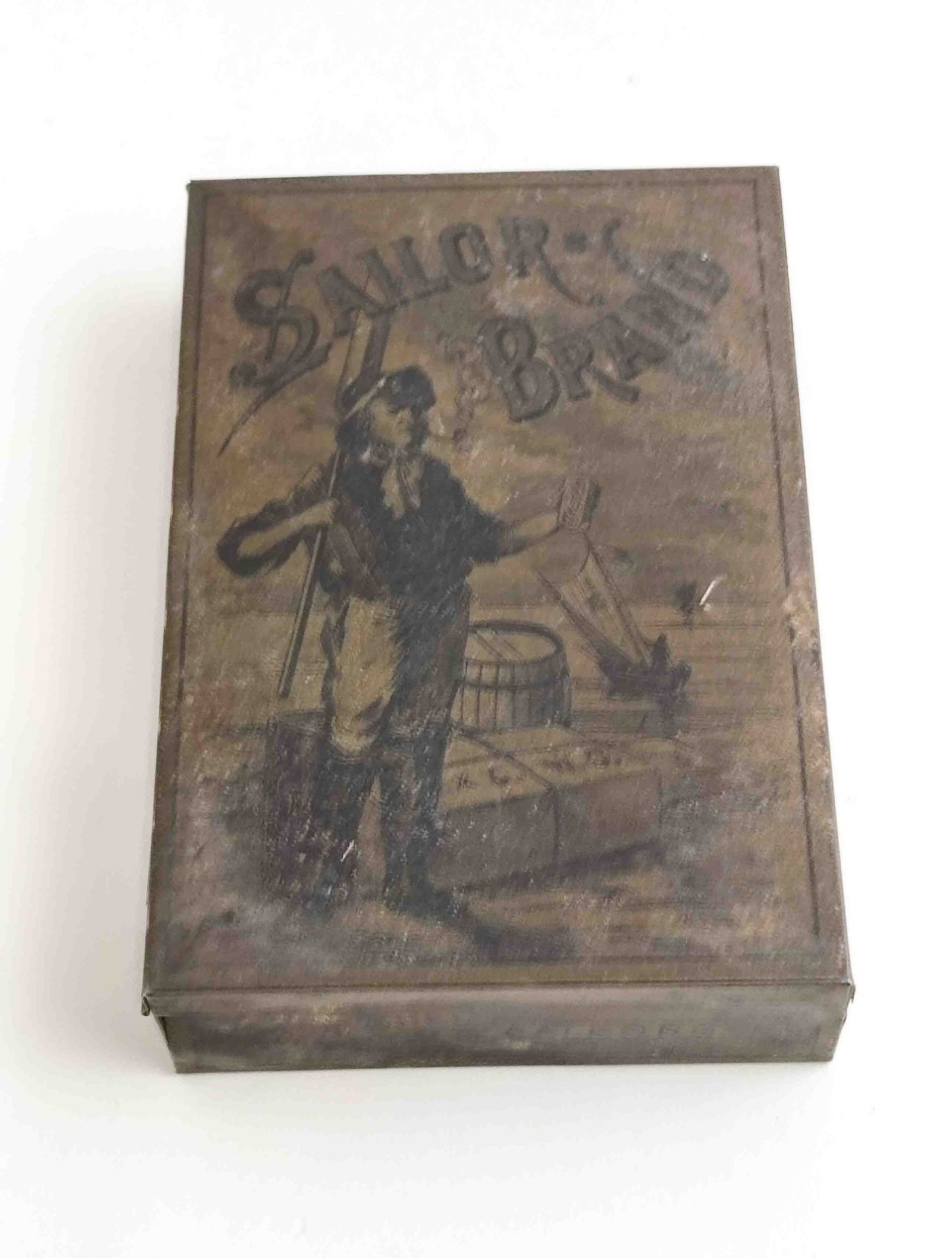 Null Ancienne boîte en fer blanc Sailor Brand Golden Flake Cavendish, vers 1900,&hellip;