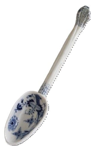 Null Cuillère antique en porcelaine bleue et blanche, dessin d'oignon, 18e siècl&hellip;