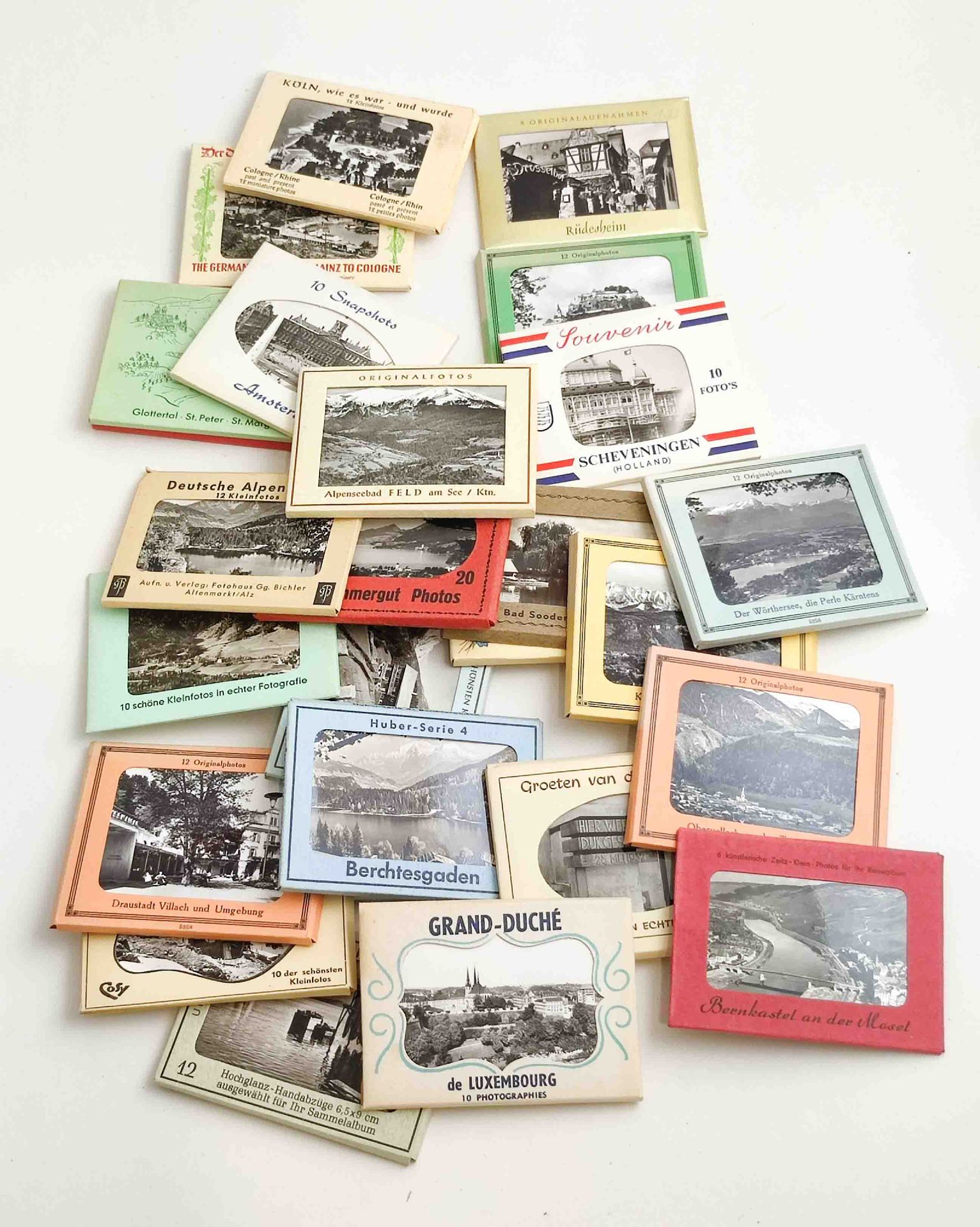 Null Coffret de petits dossiers photo, au total 25 pièces, en partie antiques, d&hellip;