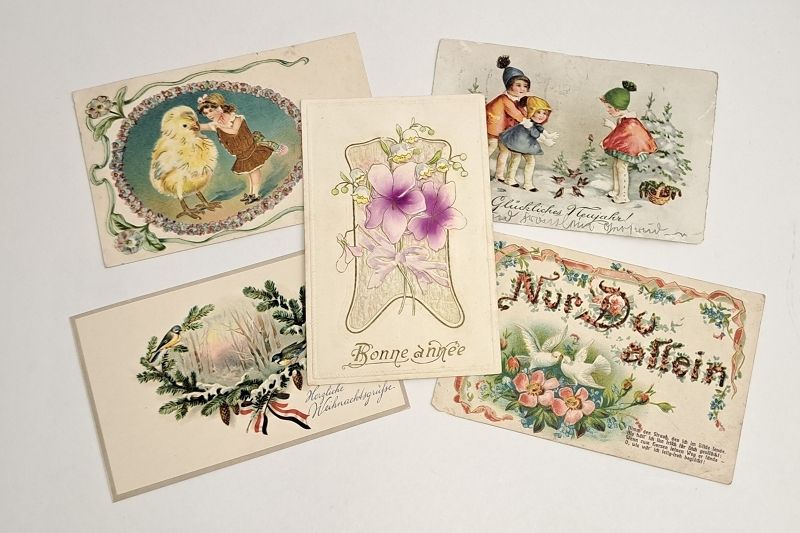 Null Coffret de 5 cartes antiques Cartes postales, différentes époques. Époques,&hellip;