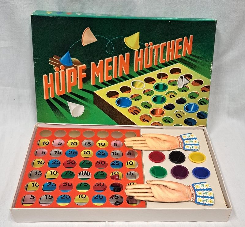 Null Ancien jeu de marelle "Hüpf mein Hütchen" dans sa boîte originale, y compri&hellip;