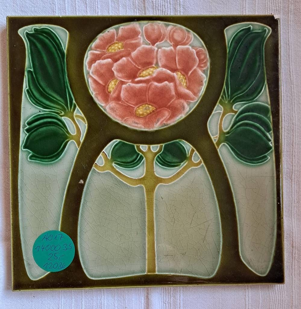 Null Ancien carreau de céramique Villeroy & Boch Art Nouveau, dimensions env. 20&hellip;