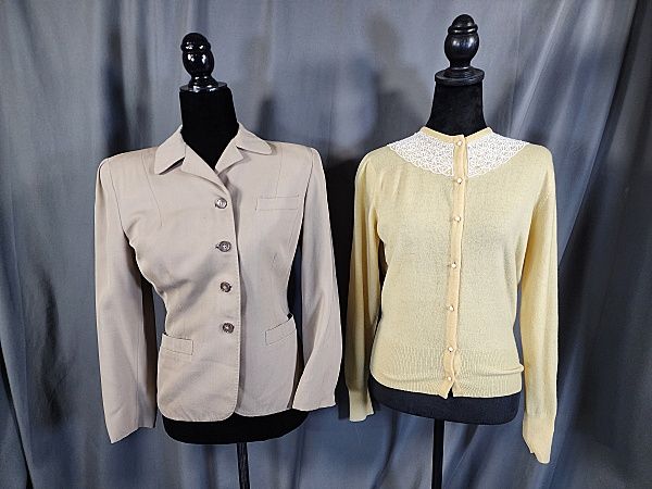 Null Giacca e maglione Khaki da donna vintage c1940
Giacca da donna color kaki v&hellip;