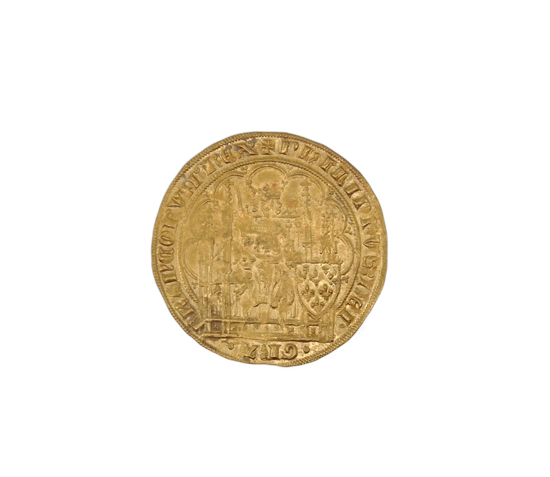Null FILIPPO VI di Valois (1326-1350). Scudo d'oro con sedia. Terza emissione. I&hellip;