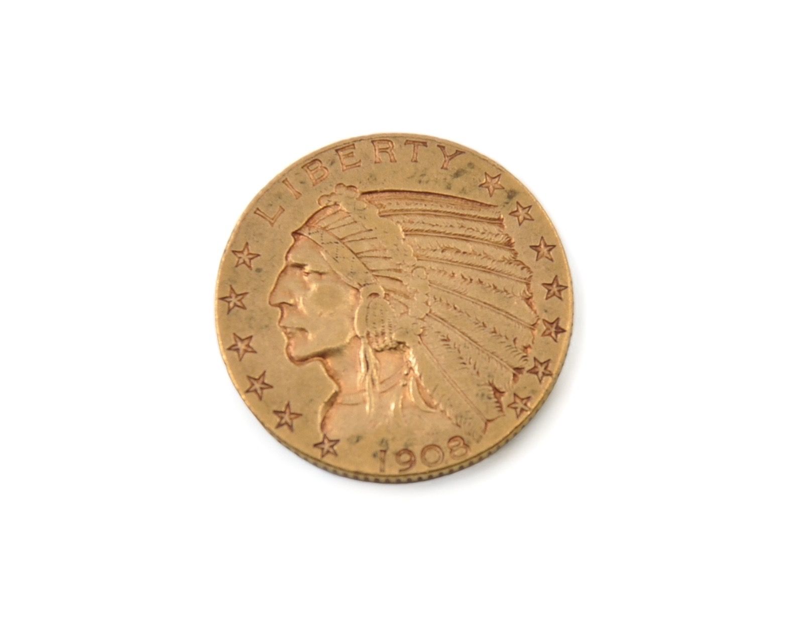 Null 5 dollars or 1908 "Tête d'indien" ou "Indian head Eagle"
Poids: 8,3g

Frais&hellip;