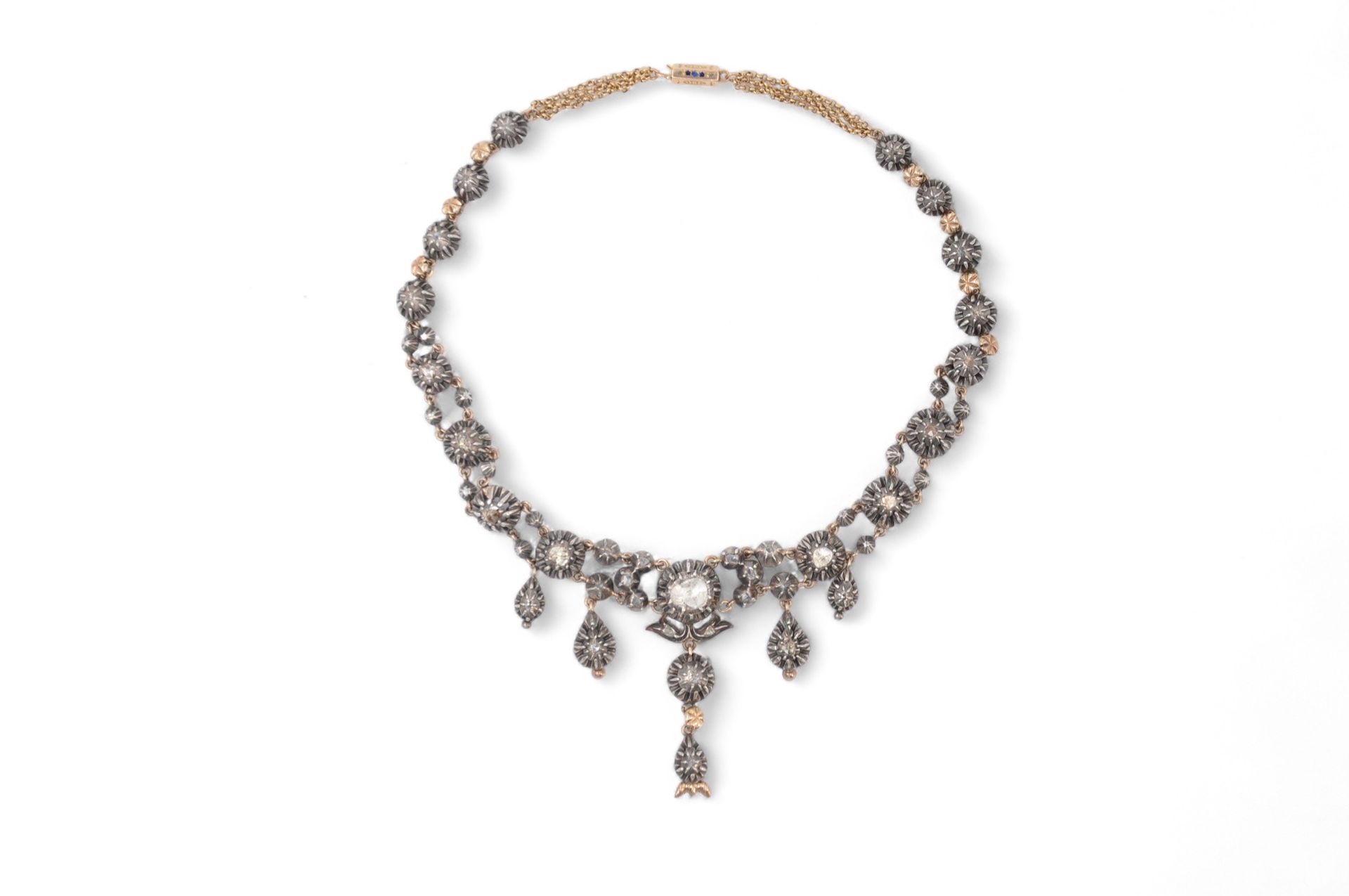 Null Rare regional Provencal necklace from Arles in 18K (750/1000) gold and silv&hellip;