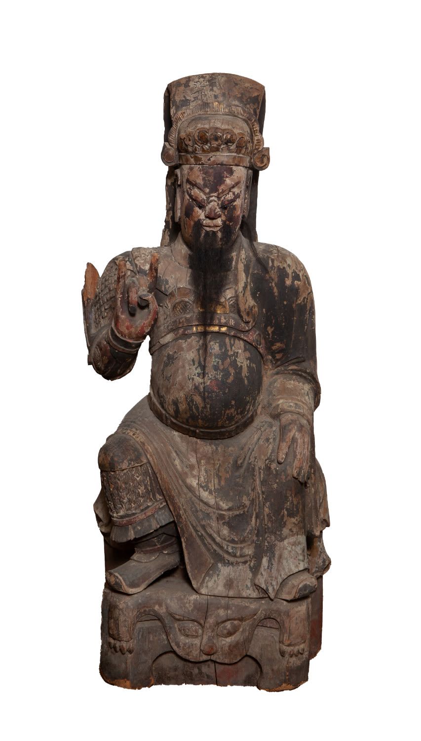 Chinese Qing Dynasty Wood Sculpture Sculpture chinoise en bois du 18e/19e siècle&hellip;