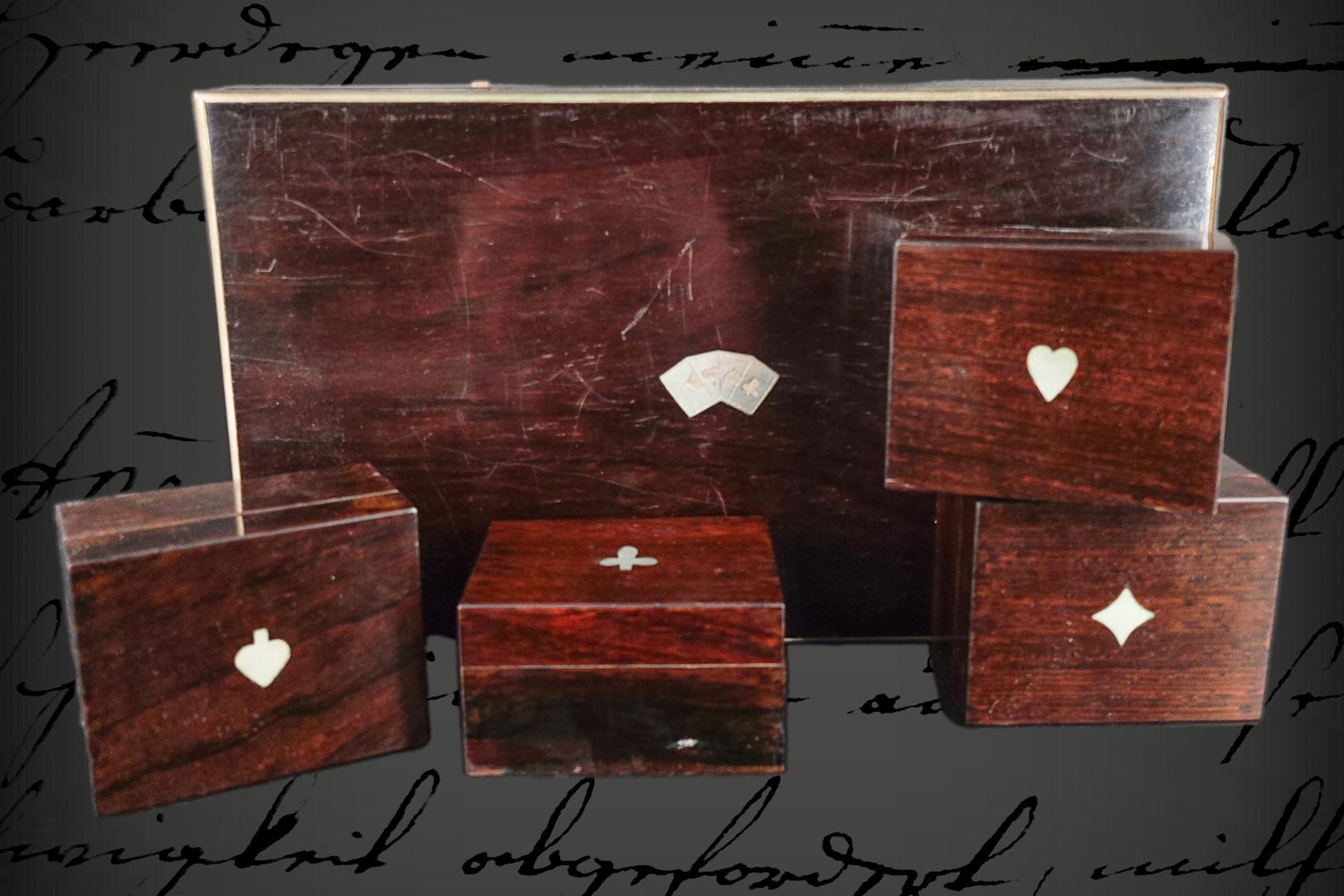 Null Boîte à cartes à jouer, vers 1900, avec intérieur, 1 bord métallique manqua&hellip;