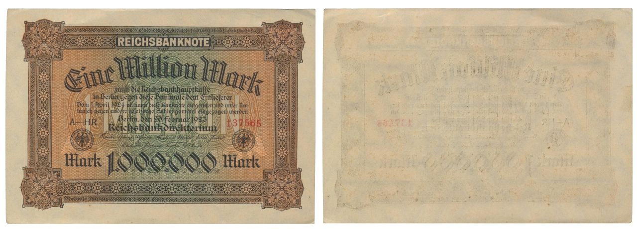 Paper Money- Germany 1.000.000 Mark 1923 Papier-monnaie- Allemagne 1.000.000 Mar&hellip;