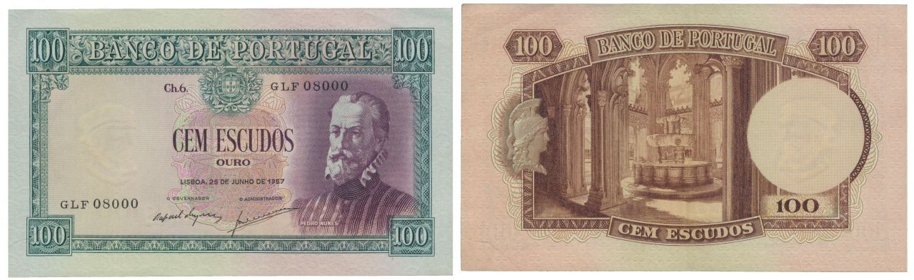 Paper Money - Portugal 100$00 ch. 6 1957 Monnaie de papier - Portugal 100$00 ch.&hellip;