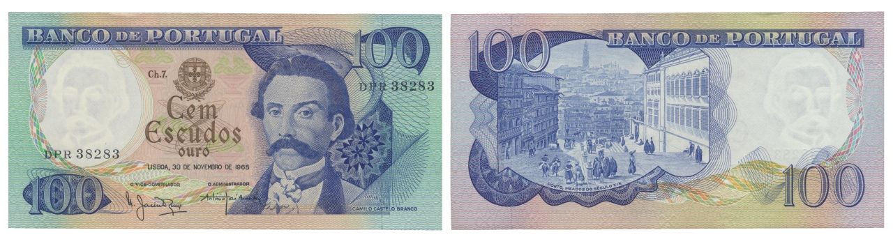 Paper Money - Portugal 100$00 ch. 7 1965, Capicua Monnaie de papier - Portugal 1&hellip;