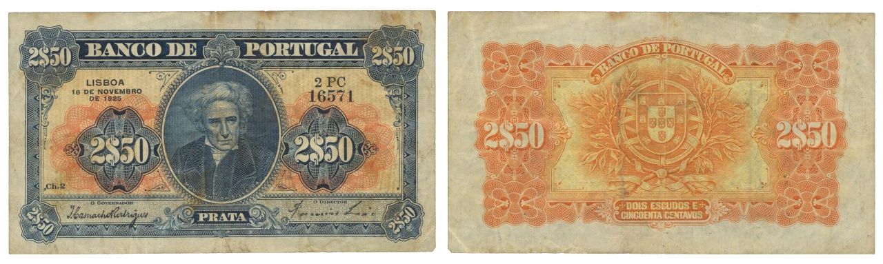 Paper Money - Portugal 2$50 ch. 2 1925 Monnaie de papier - Portugal 2$50 ch. 2 1&hellip;