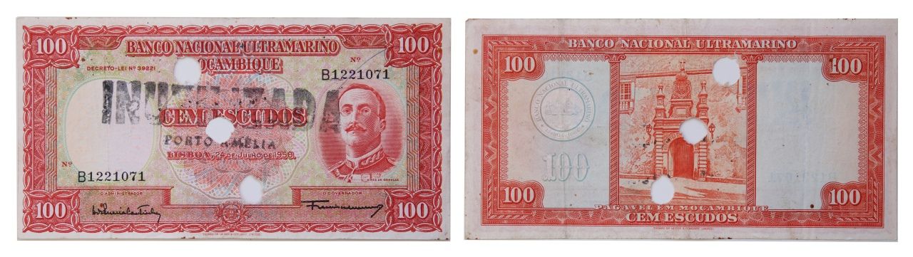 Paper money - Mozambique 100$00 1958 Monnaie de papier - Mozambique 100$00 1958 &hellip;