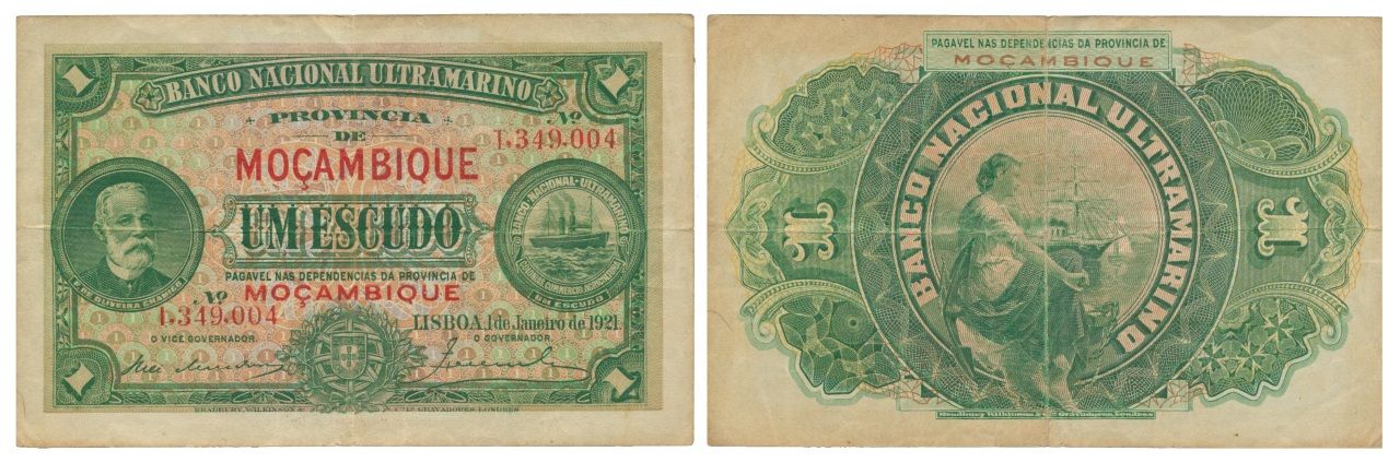 Paper Money - Mozambique 1$00 1921 Monnaie de papier - Mozambique 1$00 1921 PAPE&hellip;