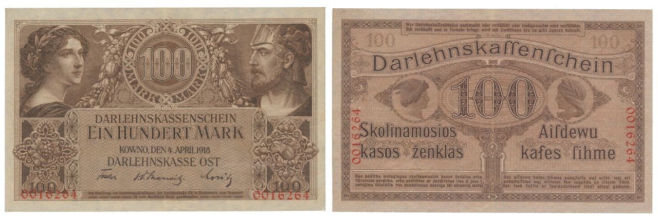 Paper Money - Germany 100 Mark 1918 Monnaie de papier - Allemagne 100 Mark 1918 &hellip;