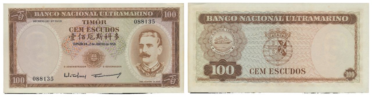 Paper Money - Timor 100$00 1959 Monnaie de papier - Timor 100$00 1959 PAPEL. 100&hellip;