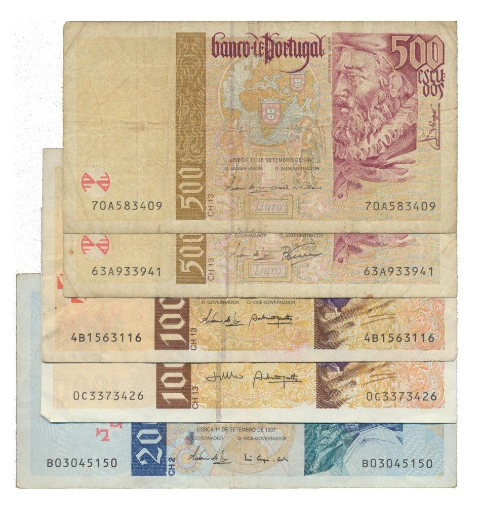 Paper Money - Portugal 5 expl. 500$, 1000$, 2000$ ch. 2, 13 1997-2000 Monnaie de&hellip;