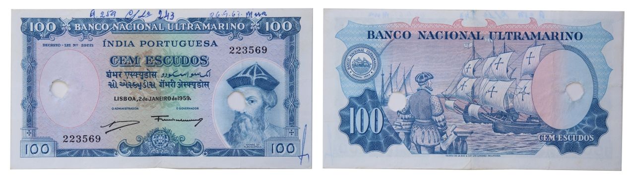 Paper money - Portuguese India 100$00 1959 Monnaie de papier - Inde portugaise 1&hellip;