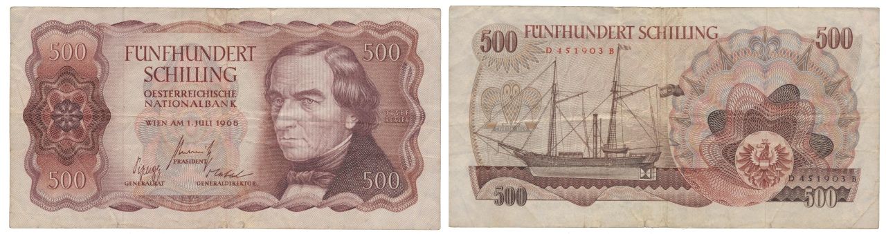Paper Money - Austria 500 Schilling 1965 Papier-monnaie - Autriche 500 Schilling&hellip;