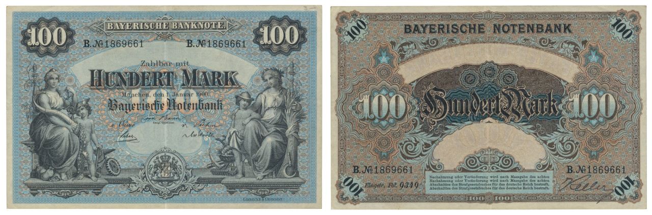 Paper Money - Germany 100 Mark 1900 Monnaie de papier - Allemagne 100 Mark 1900 &hellip;