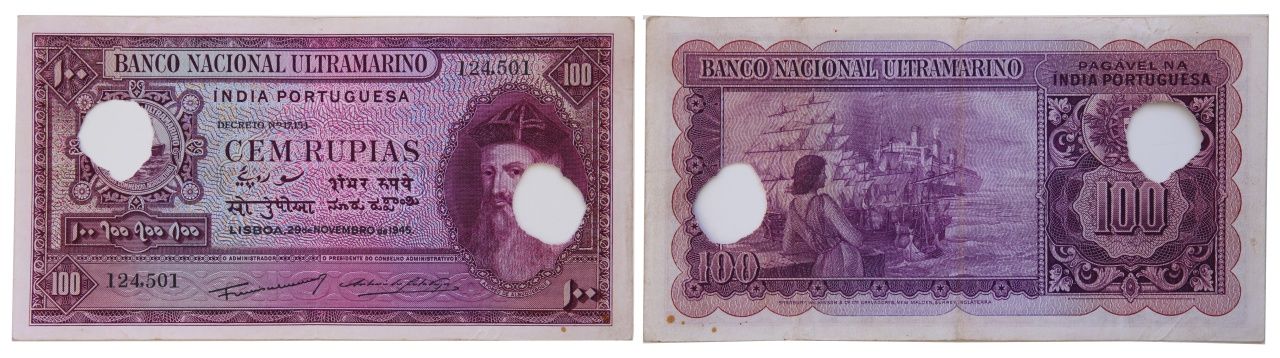 Paper money - Portuguese India 100 Rupias 1945 Monnaie de papier - Inde portugai&hellip;